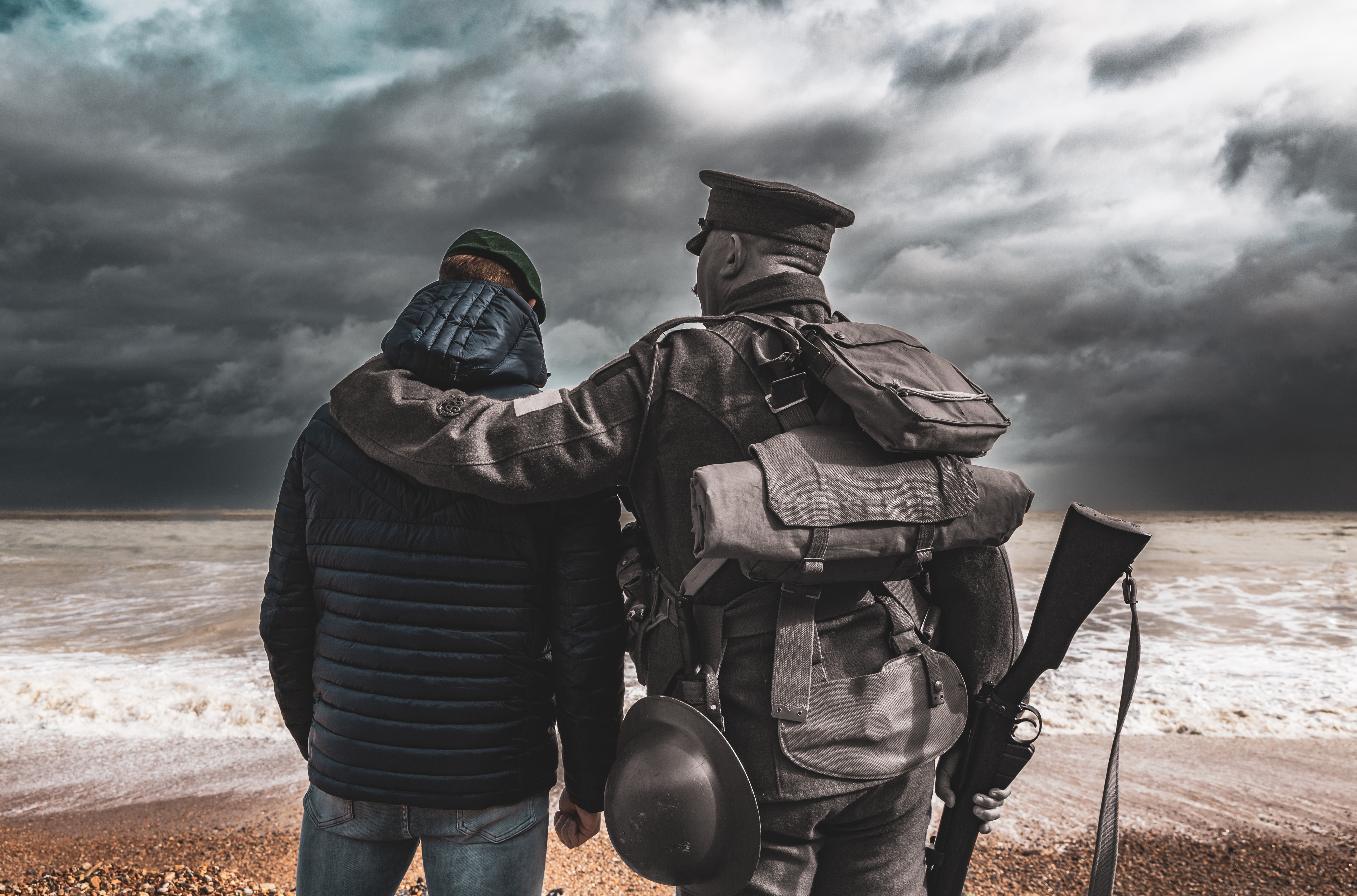 ROYAL MARINE BEING COMFORTED